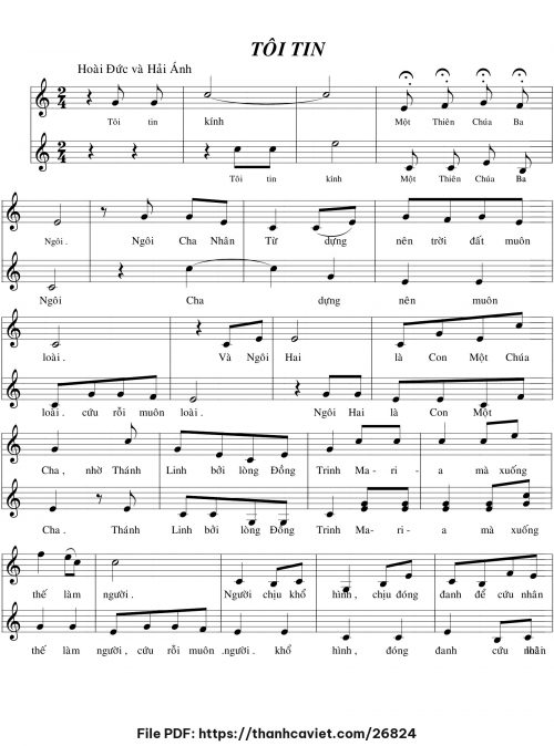 Tôi tin - Lm. Hoài Đức - Hải Ánh - trang 1