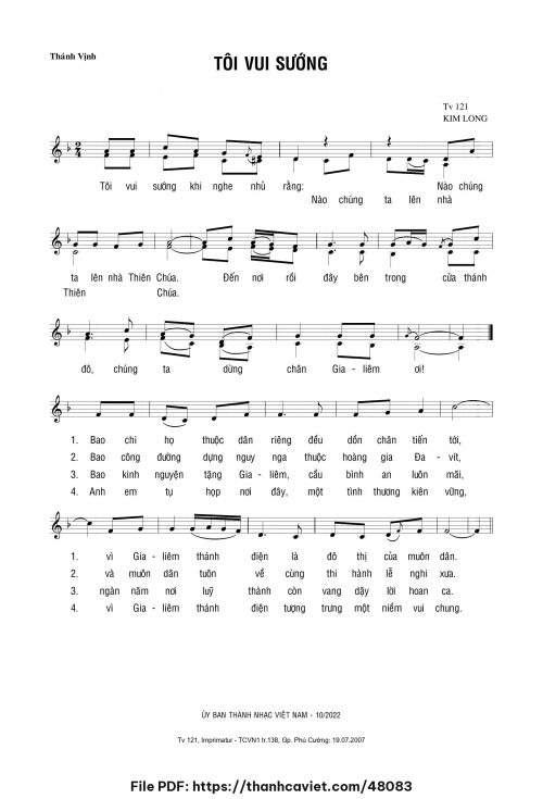 Tôi vui sướng - Lm. Kim Long - trang 1