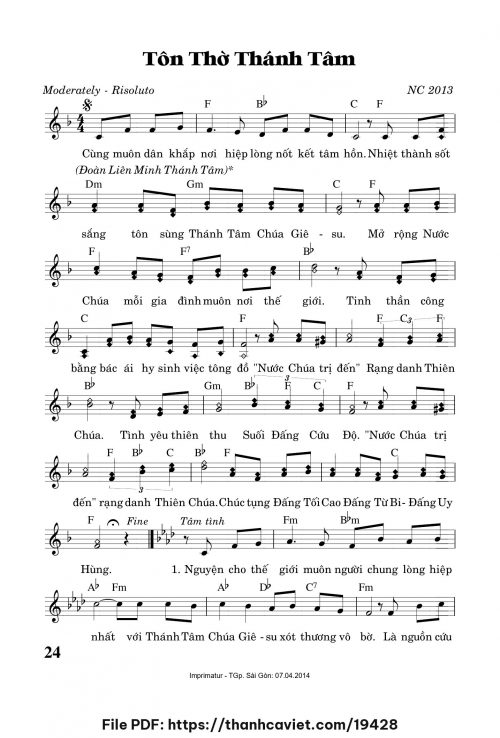 Tôn thờ Thánh Tâm - Trần Quang Hiển - trang 1