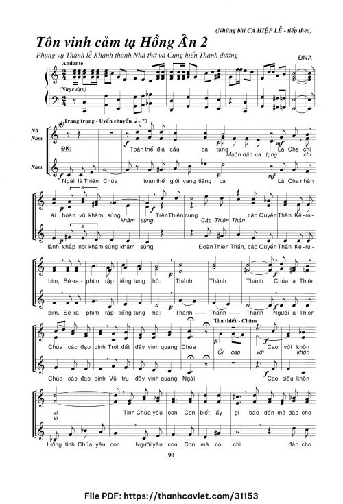 Tôn vinh cảm tạ hồng ân 2 - Đặng Ngọc Ẩn - trang 1