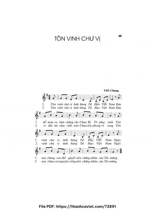 Tôn vinh chư vị - Viết Chung - trang 1