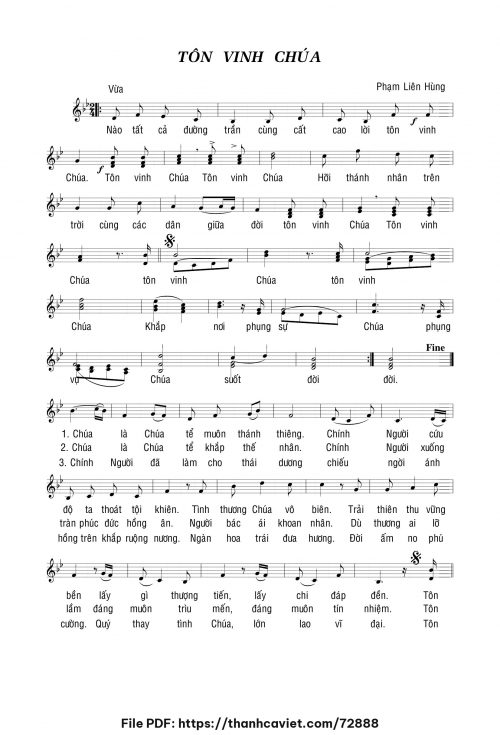 Tôn vinh Chúa - Lm. Phạm Liên Hùng - trang 1