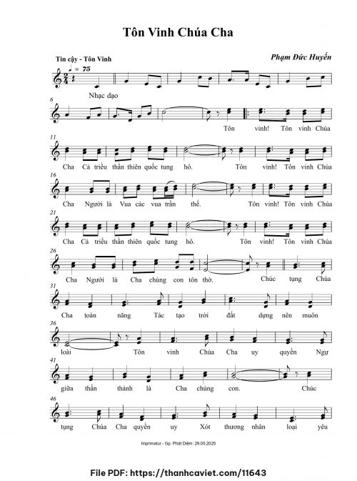 Tôn vinh Chúa Cha - Phạm Đức Huyến - trang 1