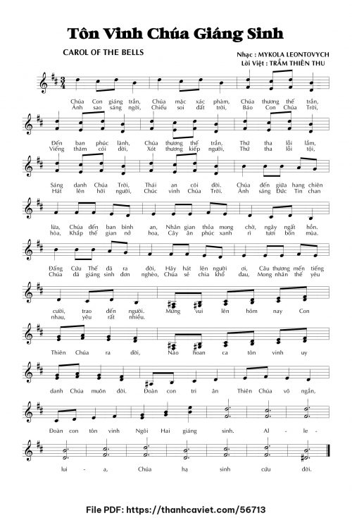 Tôn vinh Chúa Giáng sinh - Trầm Thiên Thu - trang 1
