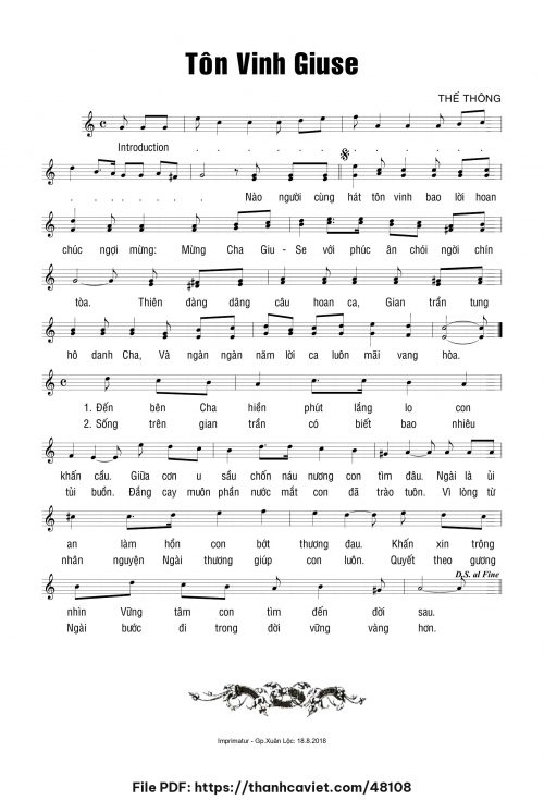 Tôn vinh Giuse - Thế Thông - trang 1
