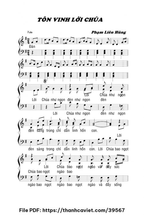 Tôn vinh lời Chúa - Lm. Phạm Liên Hùng - trang 1