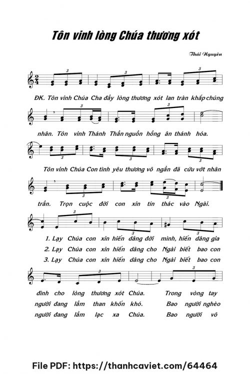 Tôn vinh lòng Chúa thương xót - Lm. Thái Nguyên - trang 1
