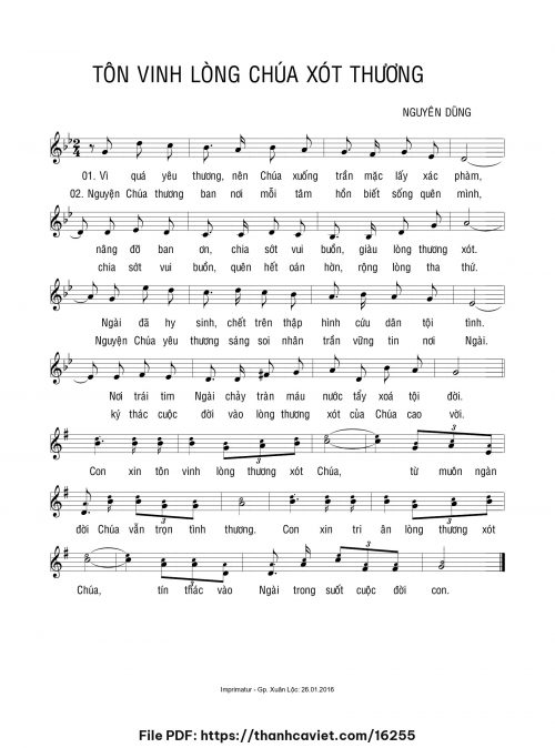 Tôn vinh Lòng Chúa Xót Thương - Nguyên Dũng - trang 1