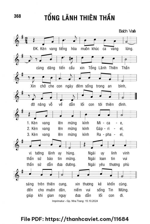 Tổng Lãnh Thiên Thần - Lm. Bạch Vân - trang 1