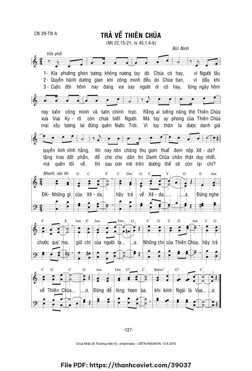Trả về Thiên Chúa - Lm. Bùi Ninh - trang 1