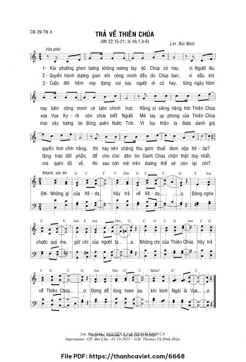 Trả về Thiên Chúa - Lm. Bùi Ninh - trang 1