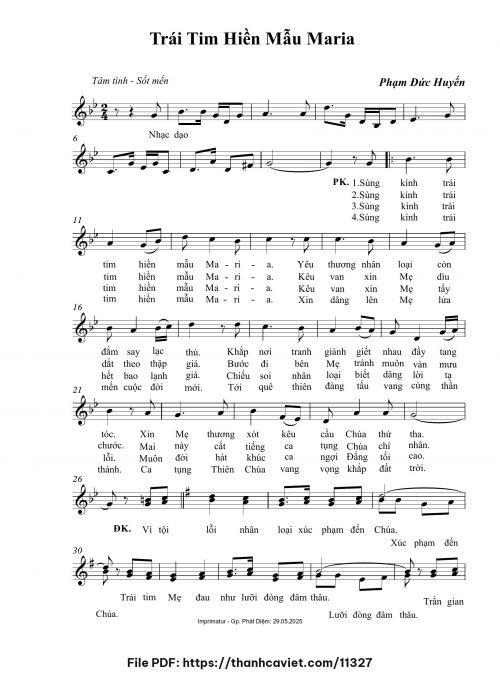 Trái tim Hiền Mẫu Maria - Phạm Đức Huyến - trang 1