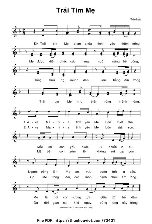 Trái tim Mẹ - Sr. Têrêsa - trang 1