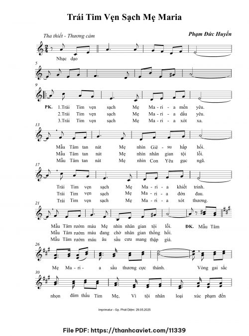 Trái tim vẹn sạch Mẹ Maria - Phạm Đức Huyến - trang 1