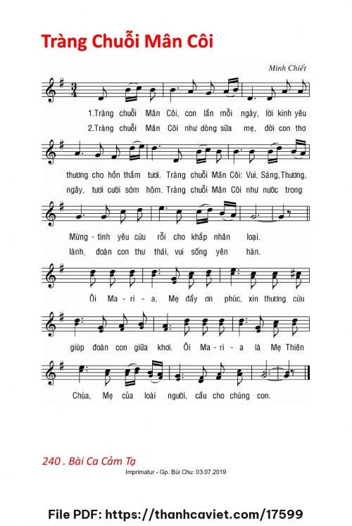 Tràng Chuỗi Mân Côi - Lm. Minh Chiết - trang 1