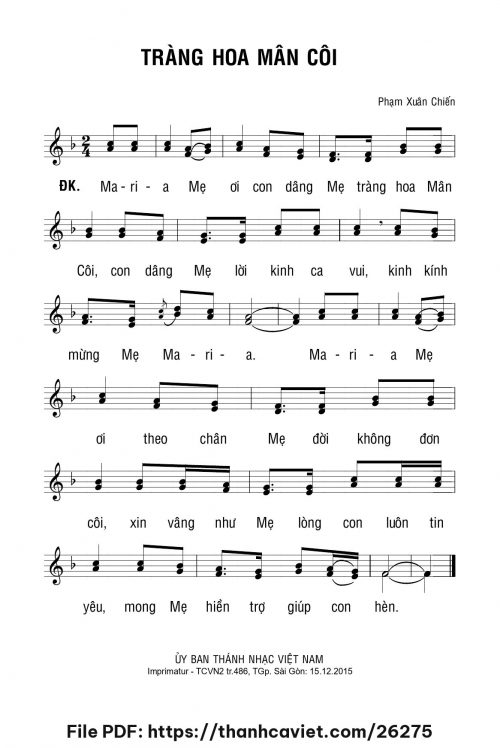 Tràng Hoa Mân Côi - Phạm Xuân Chiến - trang 1