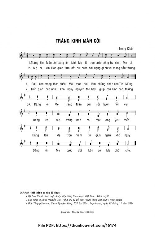 Tràng Kinh Mân Côi - Lm. Trọng Khẩn - trang 1