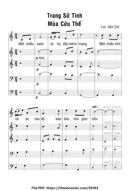 Trang sử tình mùa cứu thế - Lm. Văn Chi - trang 1
