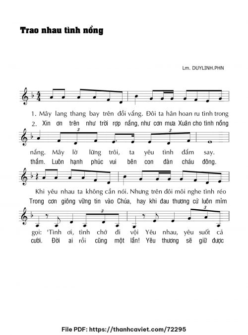 Trao nhau tình nồng - Lm. DUYLINH.PHN - trang 1