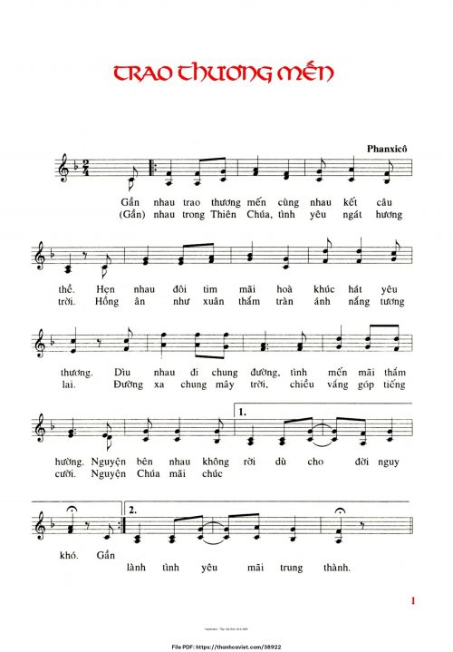 Trao thương mến - Phanxicô - trang 1