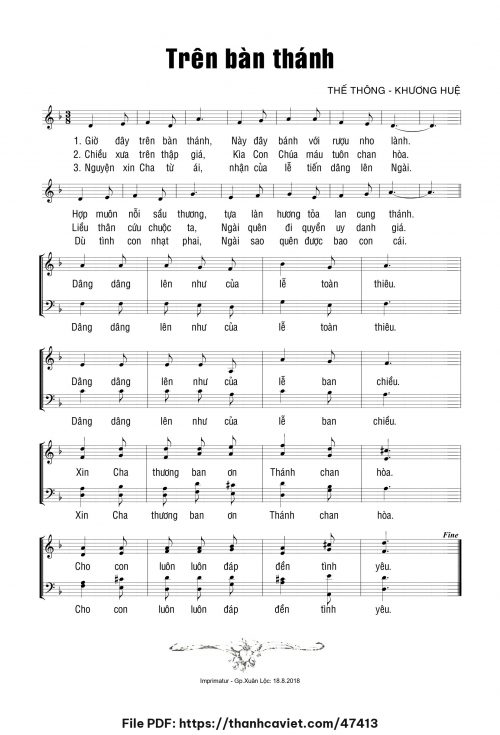 Trên bàn thánh - Thế Thông - Khương Huệ - trang 1