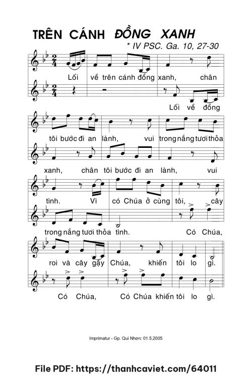 Trên cánh đồng xanh - Lm. La Thập Tự - trang 1
