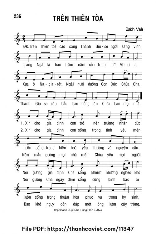 Trên thiên tòa - Lm. Bạch Vân - trang 1
