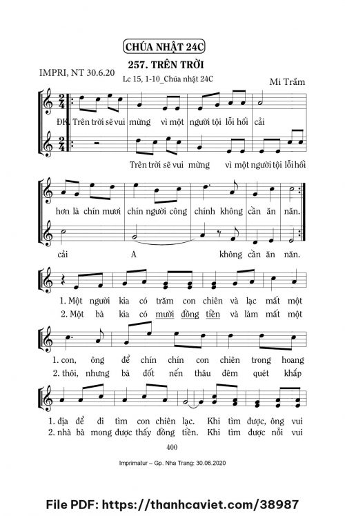 Trên trời [CN24 TNC] – - Lm. Mi Trầm - trang 1