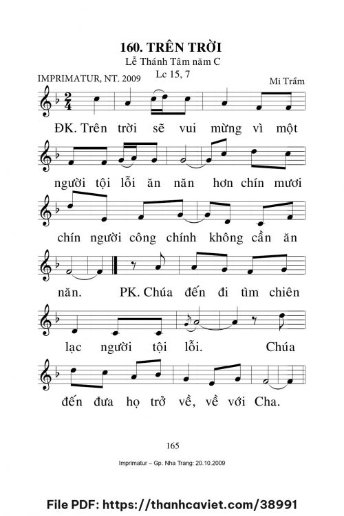 Trên trời [Lễ Thánh Tâm năm C] – - Lm. Mi Trầm - trang 1