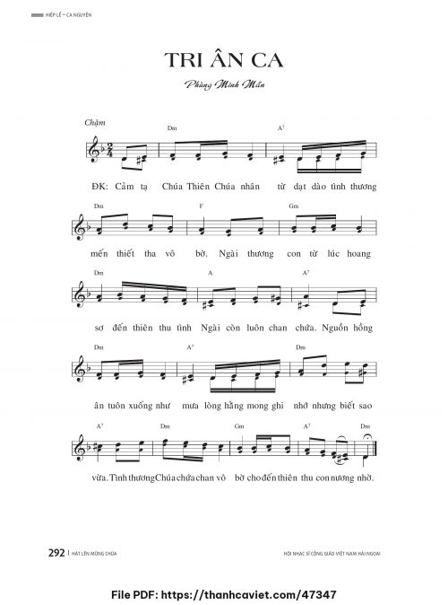 Tri ân ca - Phùng Minh Mẫn - trang 1