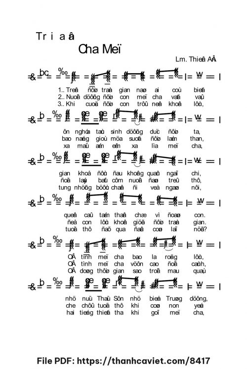 Tri ân cha mẹ - Lm. Thiên Ân XL - trang 1