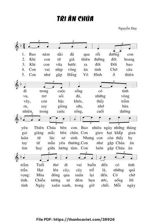 Tri ân Chúa - Lm. Nguyễn Duy - trang 1