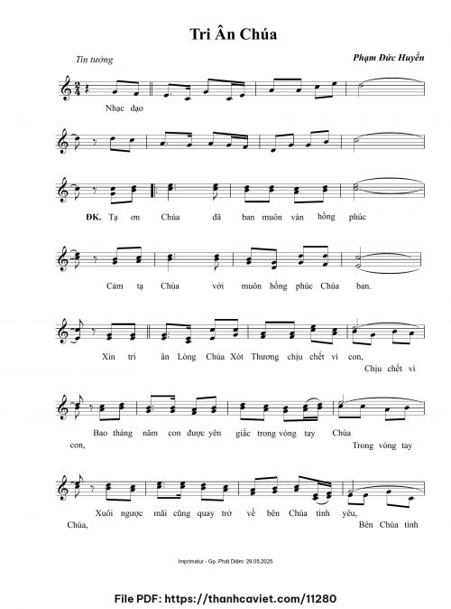 Tri ân Chúa - Phạm Đức Huyến - trang 1