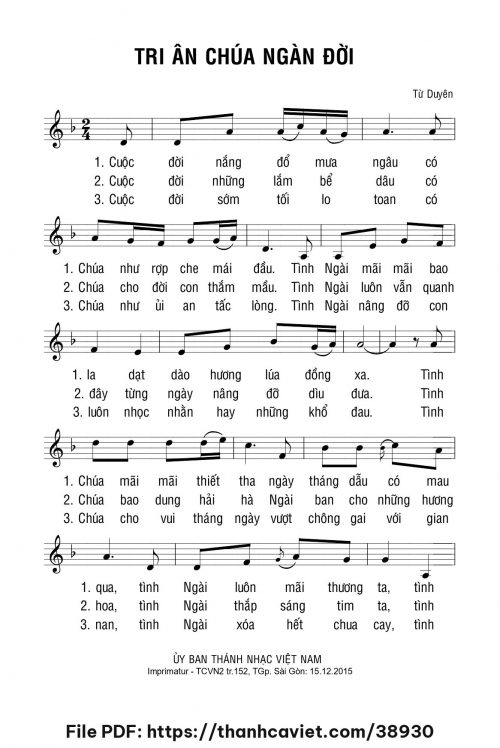 Tri ân Chúa ngàn đời - Lm. Từ Duyên - trang 1