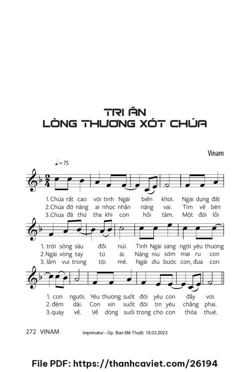Tri ân Lòng Thương Xót Chúa - Vinam - trang 1