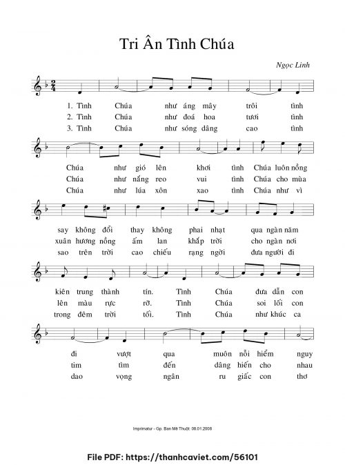 Tri ân tình Chúa - Ngọc Linh - trang 1