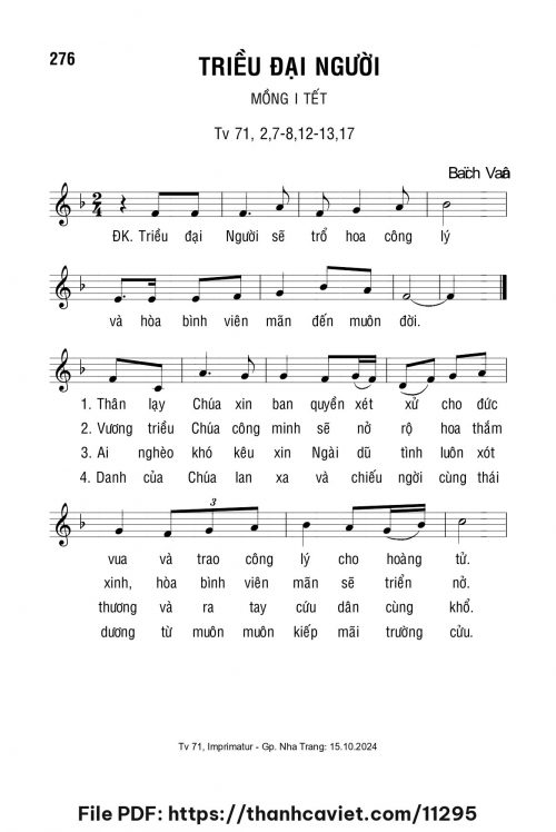 Triều đại Người - Lm. Bạch Vân - trang 1