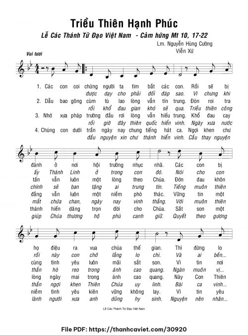 Triều thiên hạnh phúc - Lm. Nguyễn Hùng Cường - Viễn Xứ - trang 1