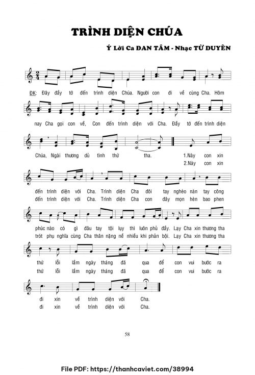 Trình diện Chúa - Lm. Từ Duyên - trang 1