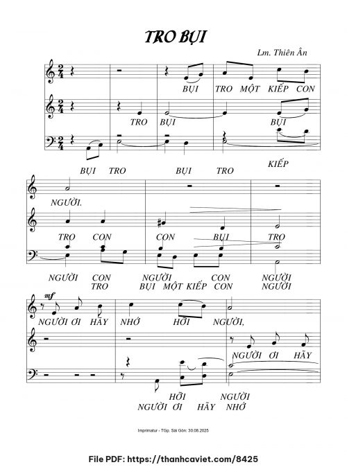 Tro bụi - Lm. Thiên Ân XL - trang 1