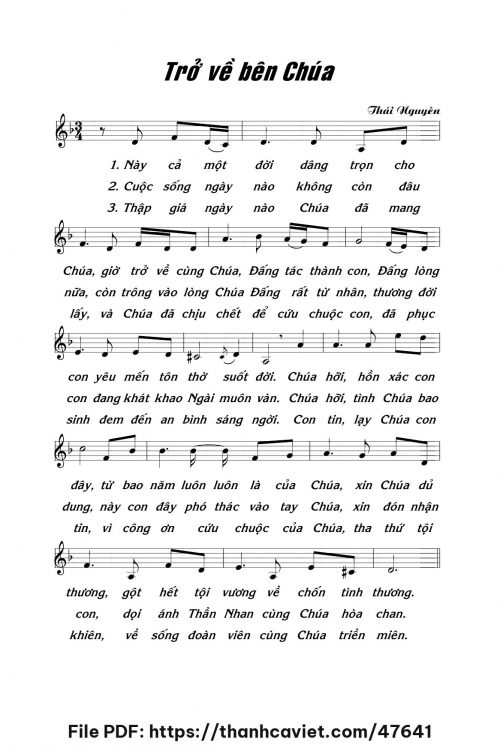 Trở về bên Chúa - Lm. Thái Nguyên - trang 1