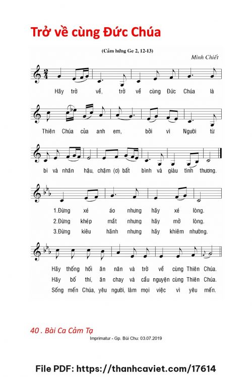 Trở về cùng Đức Chúa - Lm. Minh Chiết - trang 1