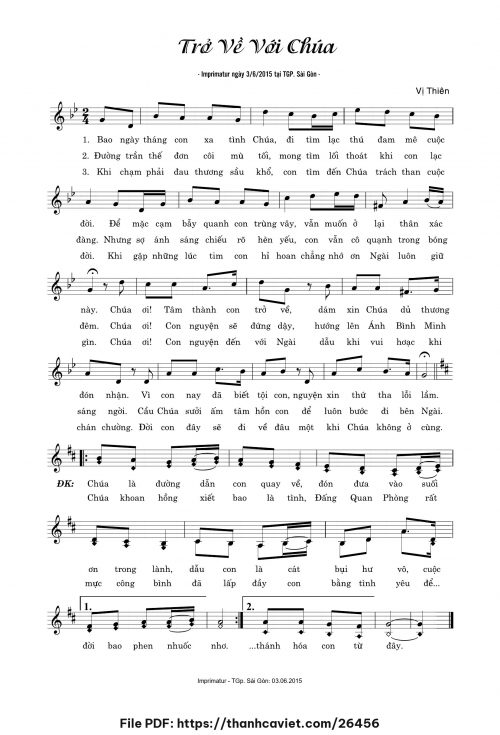 Trở về với Chúa - Vị Thiên - trang 1