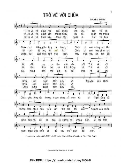 Trở về với Chúa - Nguyên Nhung - trang 1