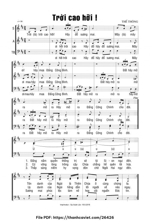 Trời cao hỡi - Thế Thông - trang 1