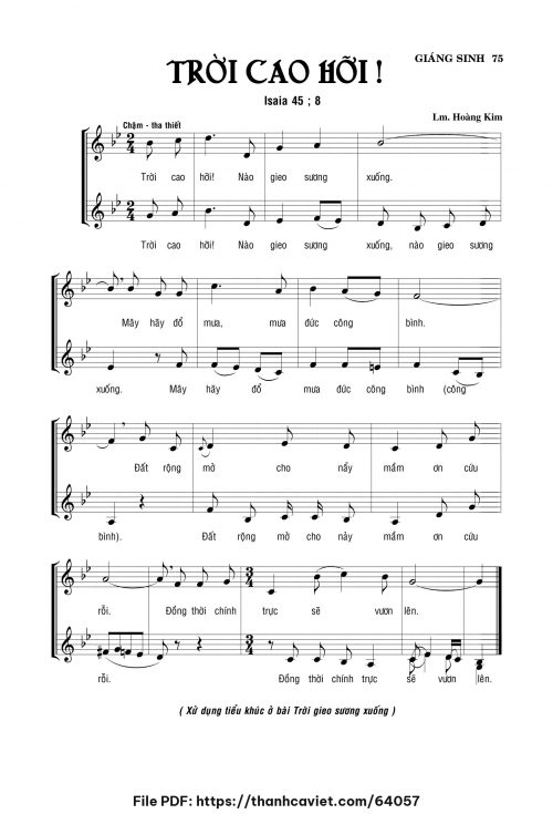 Trời cao hỡi - Lm. Hoàng Kim - trang 1