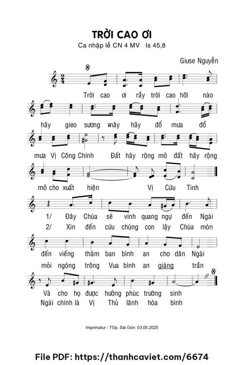 Trời cao ơi - Giuse Nguyễn - trang 1