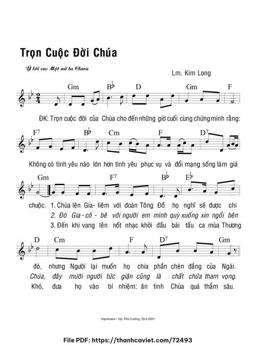 Trọn cuộc đời Chúa - Lm. Kim Long - trang 1