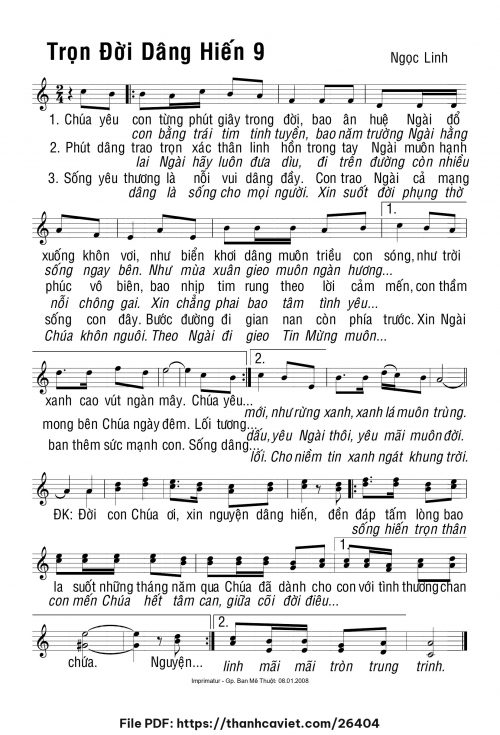 Trọn đời dâng hiến 9 - Ngọc Linh - trang 1