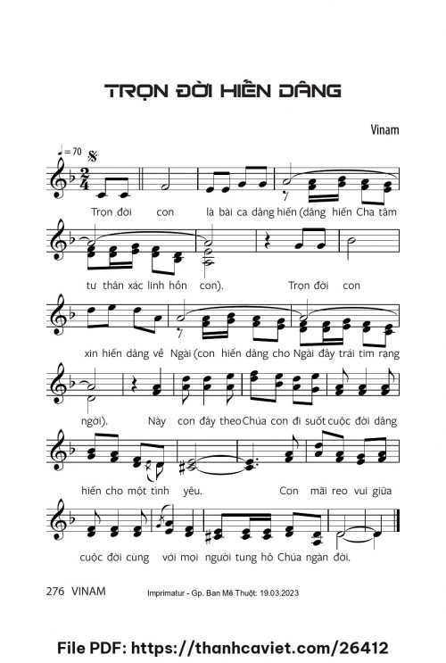 Trọn đời hiến dâng - Vinam - trang 1
